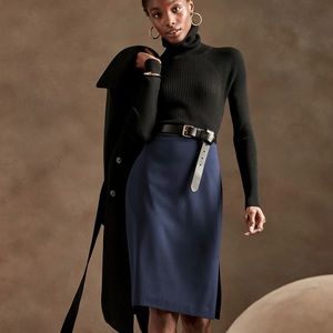 Banana Republic Washable Italian Wool-Blend Pencil Skirt with Side Slit